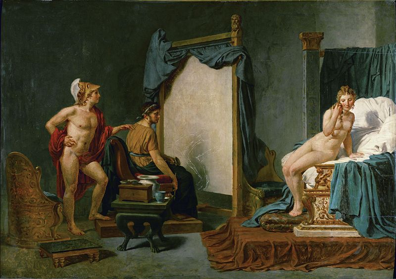 image de L'artiste Apelles peignant Alejandro et sa concubine Campaspe.