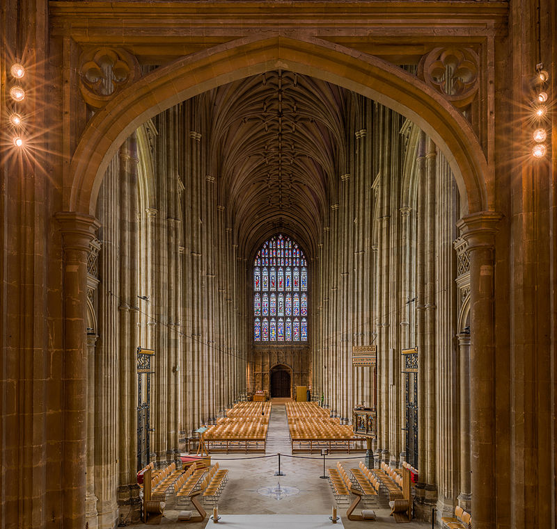 photographie de la nef de la cathédrale de Canterbury