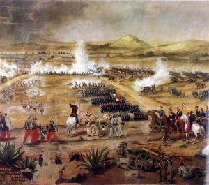 Représentation de la bataille de Puebla