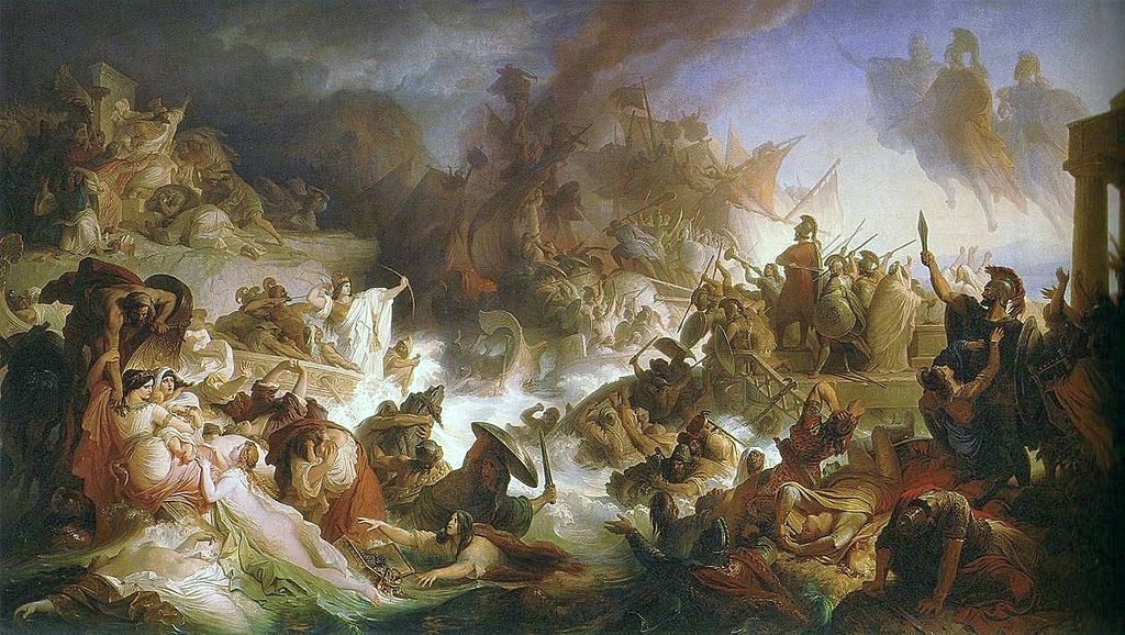 Peinture de la bataille de Salamine