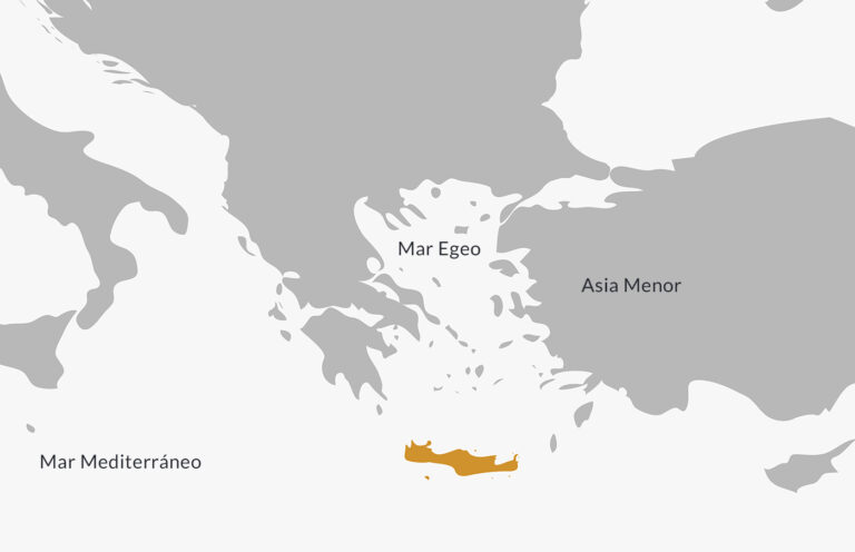 Carte de l'emplacement de la civilisation minoenne