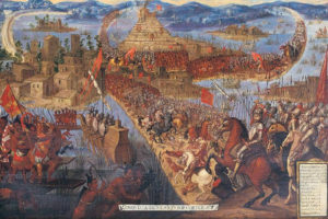 image de la prise de Tenochtitlan lors de la conquête du Mexique