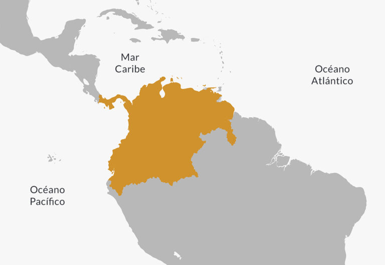 Carte de localisation de la Grande Colombie.
