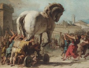 Représentation du cheval de guerre de Troie