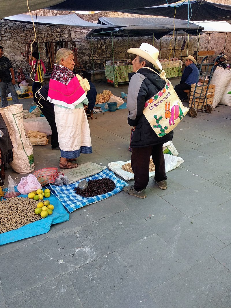 photographie d'un marché Otomi à la frontière entre Puebla et Hidalgo, au Mexique.