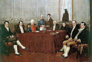 peinture des membres du premier conseil du gouvernement