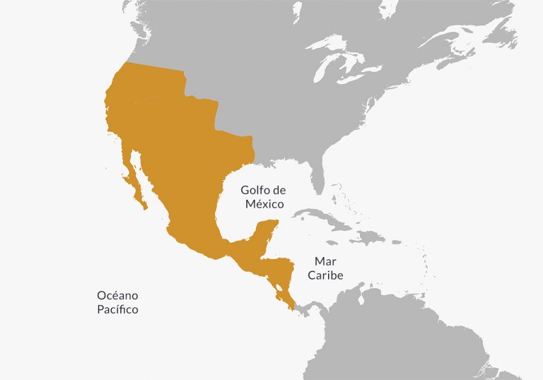 Emplacement du premier empire mexicain