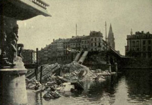 Pont détruit pendant la Première Guerre mondiale