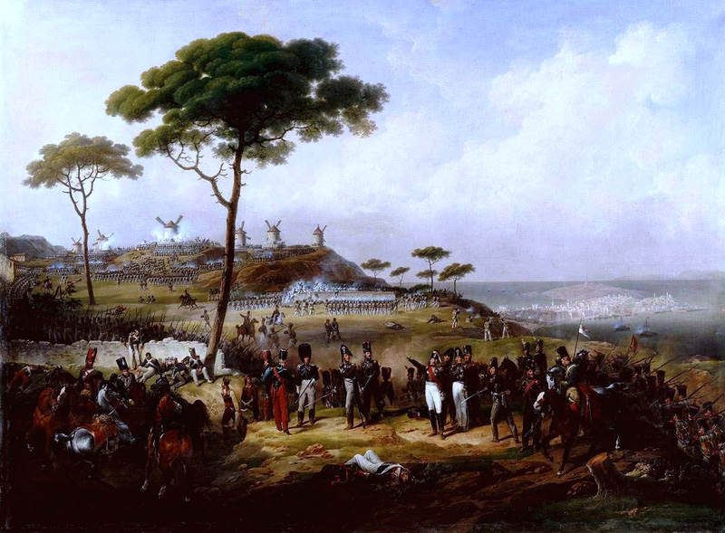 Épisode de l'intervention de la France en Espagne en 1823, 1828. Peinture de l'artiste français Hippolyte Leconte