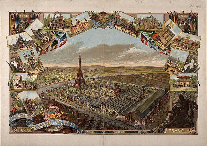 Carte postale sur l'exposition universelle de Paris